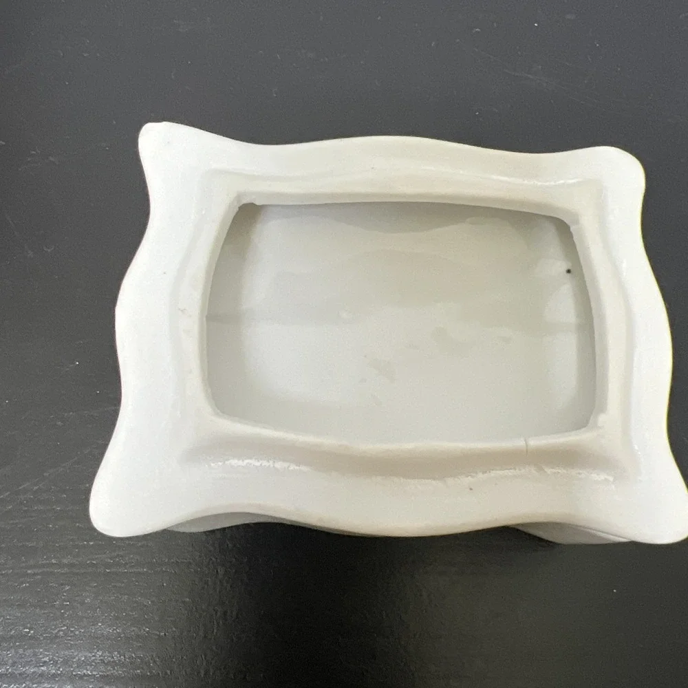 Vintage‎ 70's Rainbow Porcelain Square Trinket Box Made in Taiwan